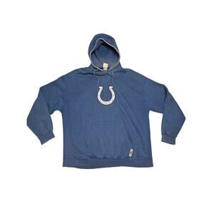 Vintage Indianapolis Colts Hoodie Mens Blue NFL Team Apparel Pullover Horseshoe